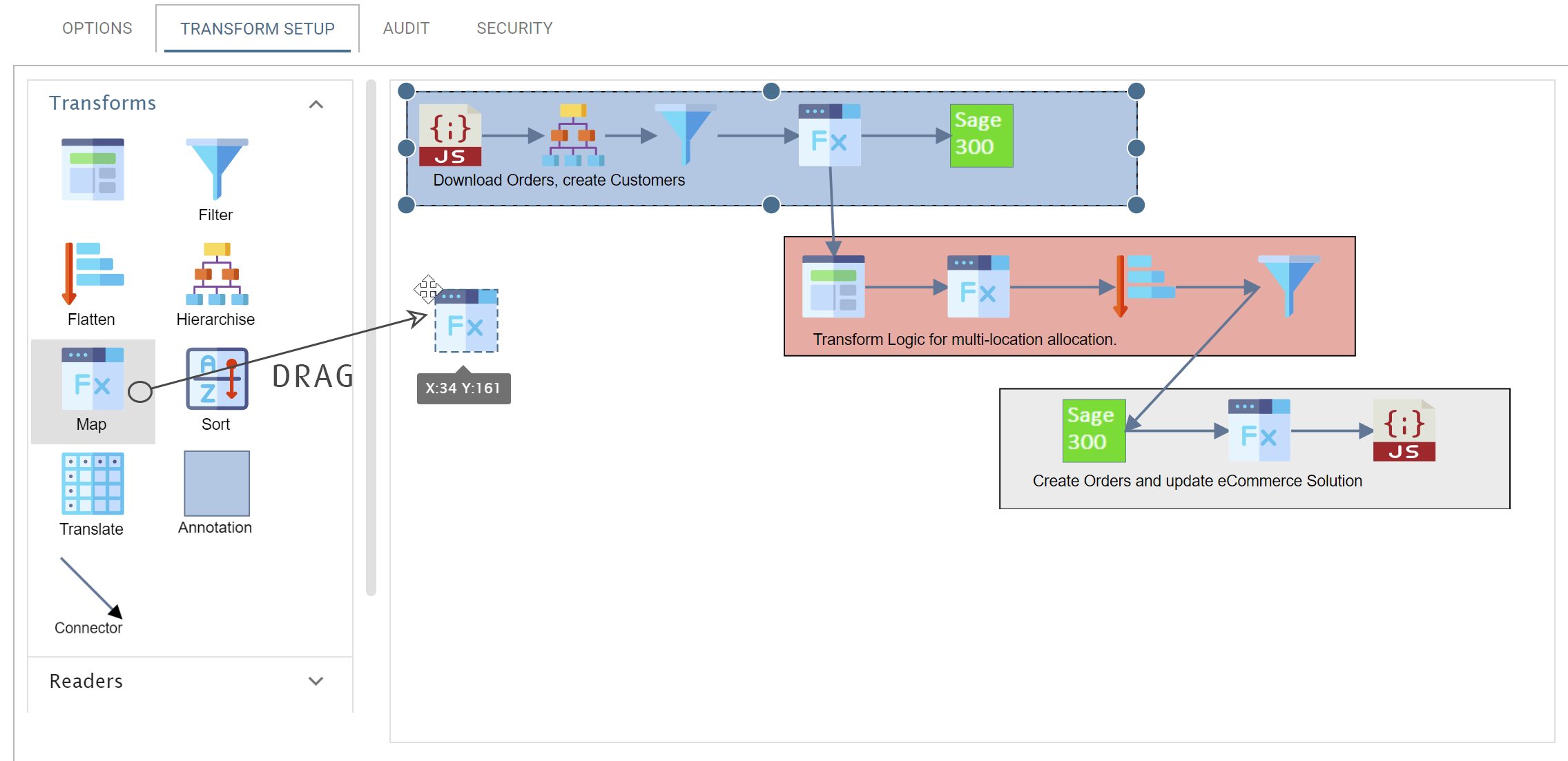 Add, Connect, Delete Transforms | Transform Setup | IMan User Guide ...