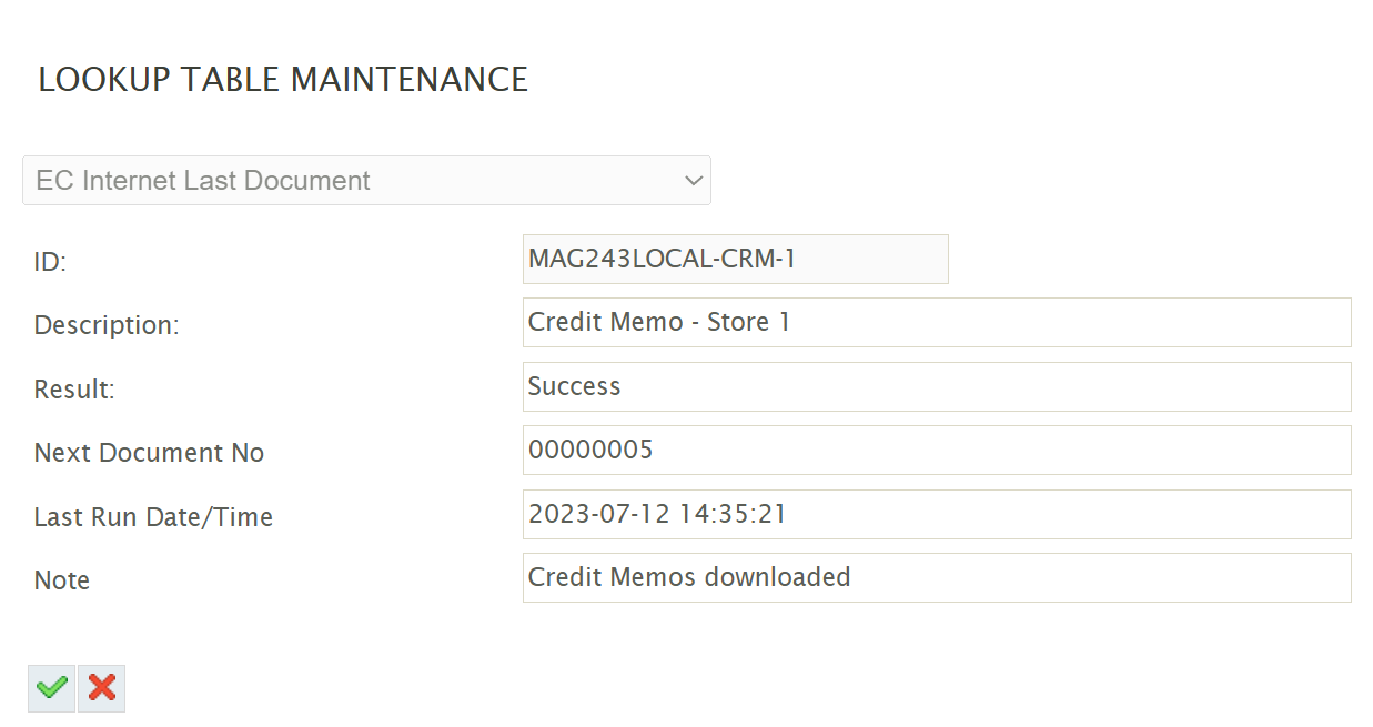 Setting the next document number