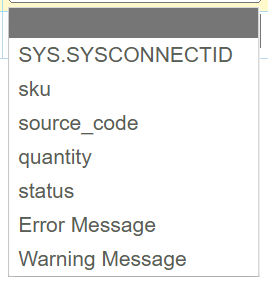 Mapping the source field on the inventory source item upload