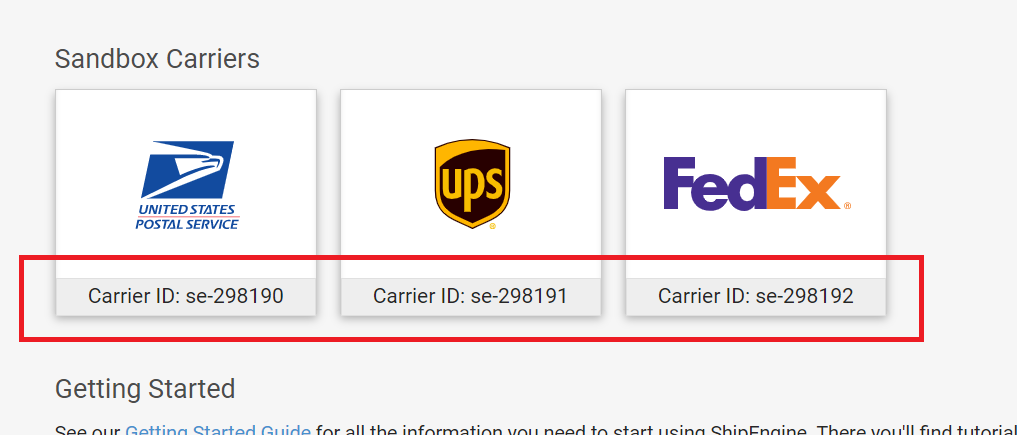 Carrier IDs in ShipEngine
