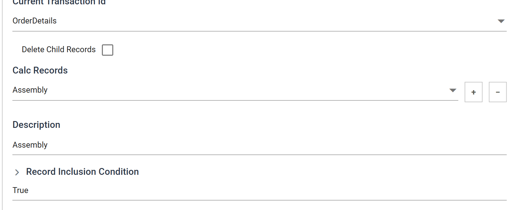 The Aggregate's Setup tab, showing the Transform Id, Description and Priority fields