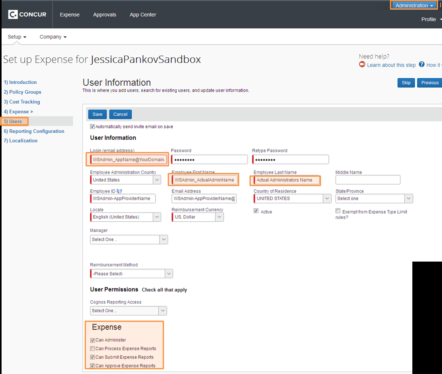 Concure Security Setup Concur Realisable