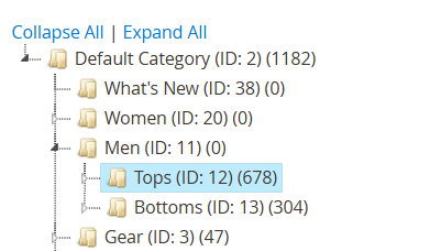 A category hierarchy in Magento