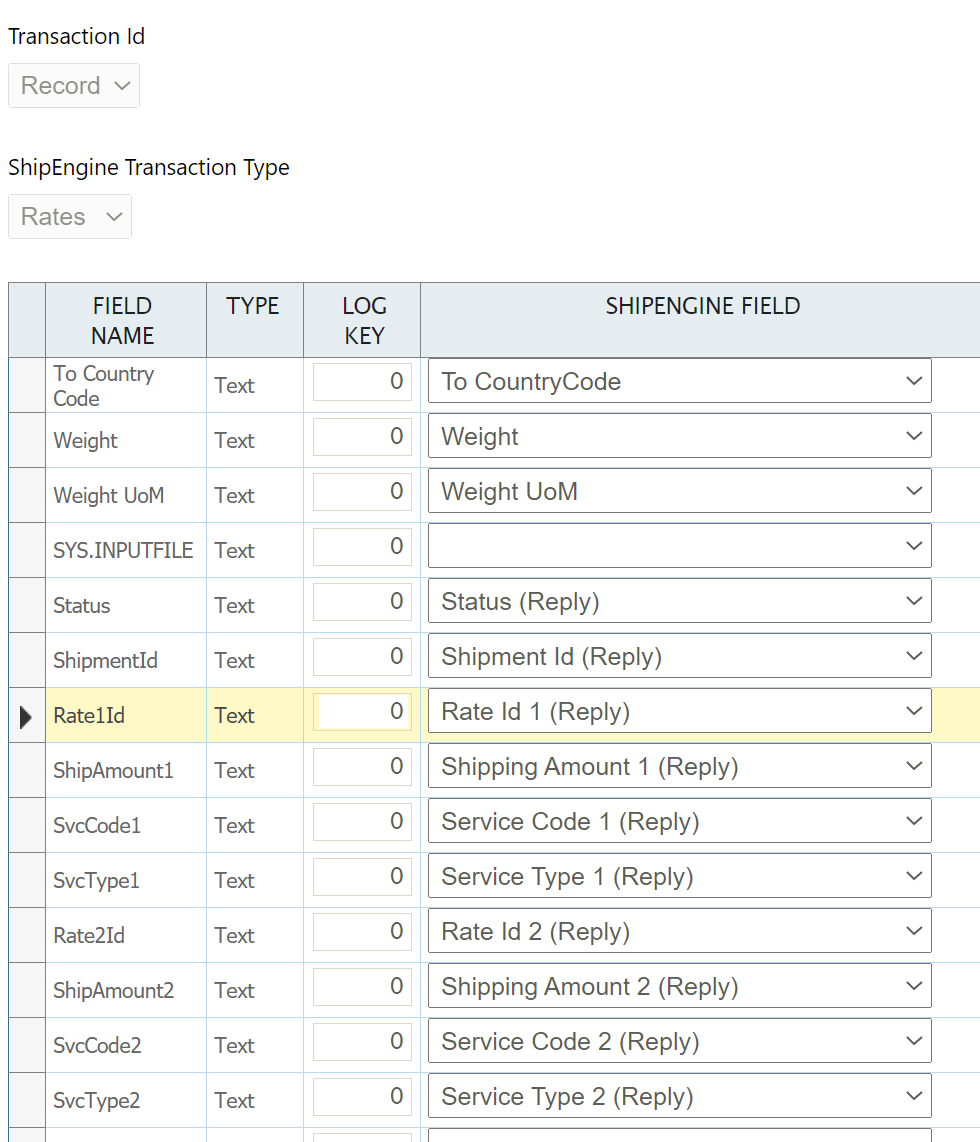 Mapping fields to the reply fields