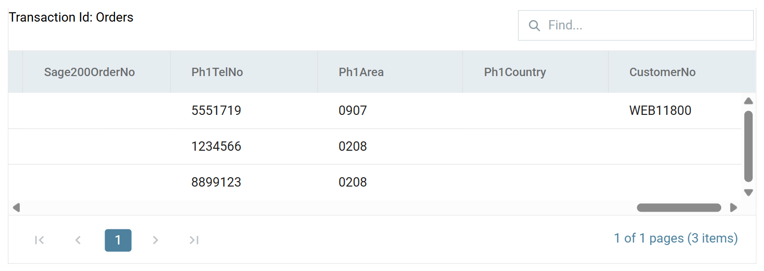 The preview showing CustomerNo populated for the first order only