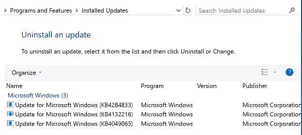 Post Windows Updates